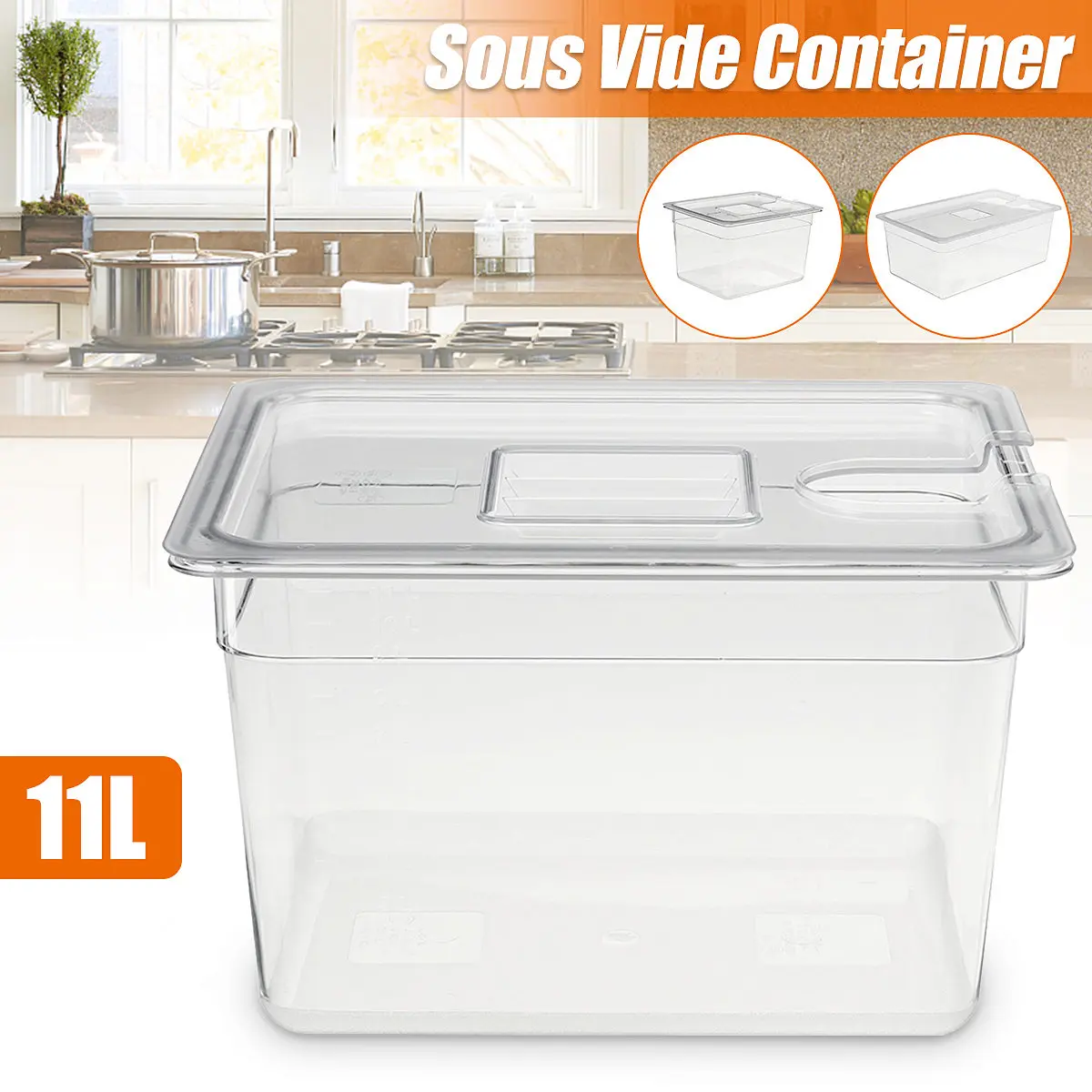 Sous Vide Container With Lid 11L - Contenedor de agua Sous Vide de