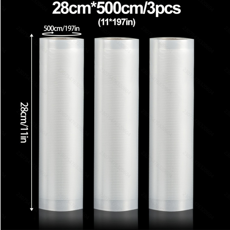 Vacuum Sealer Bags Rolls Bpa Free - Paquete de 3 bolsas enrollables con