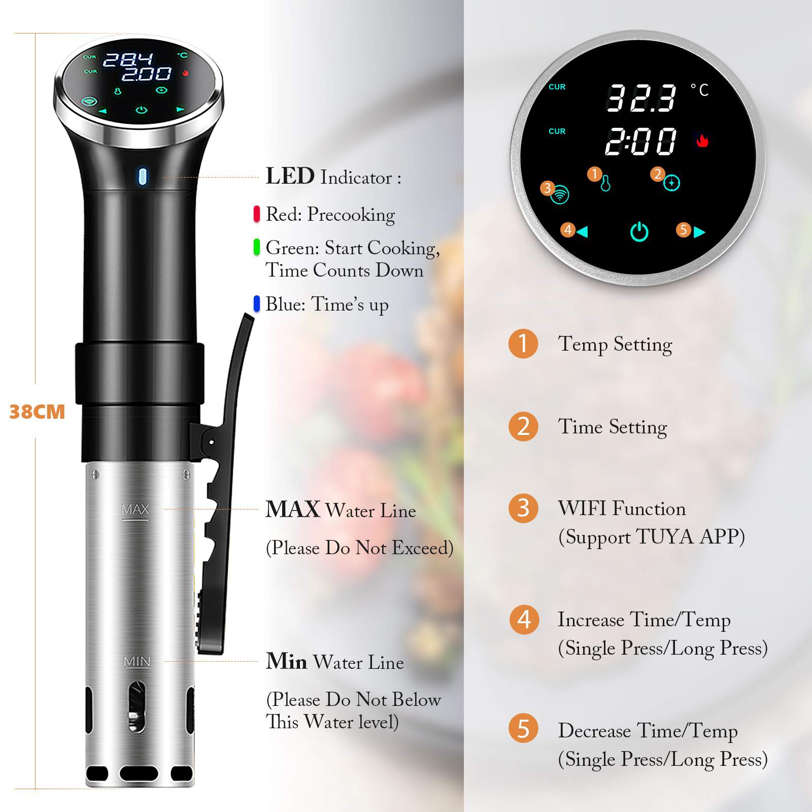 Cocina Sous Vide Digital con W - Sous Vide Precision Cooker 1100W reseña y precio