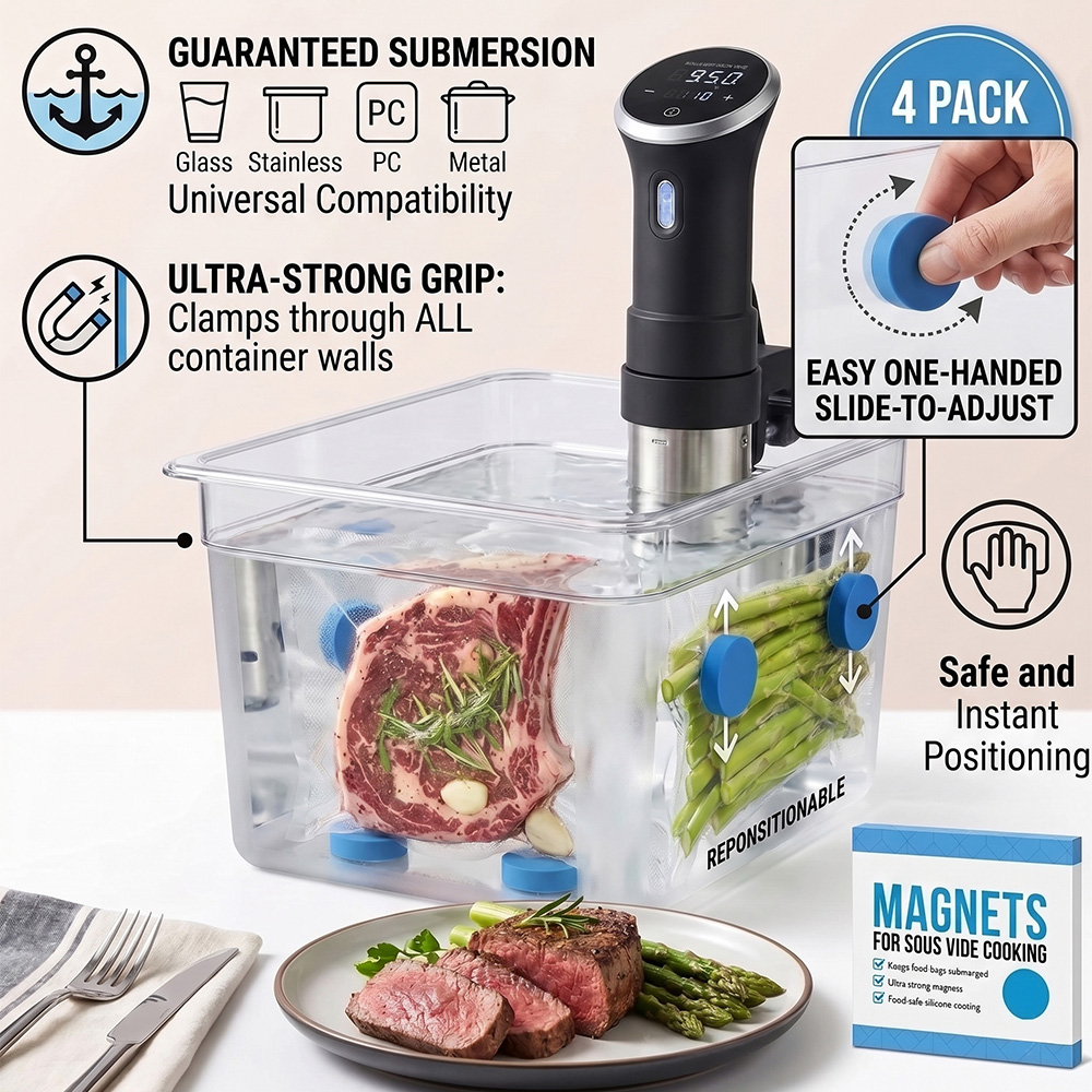 Paquete de 4 imanes azules par - Sous Vide Weights Food Grade reseña y precio