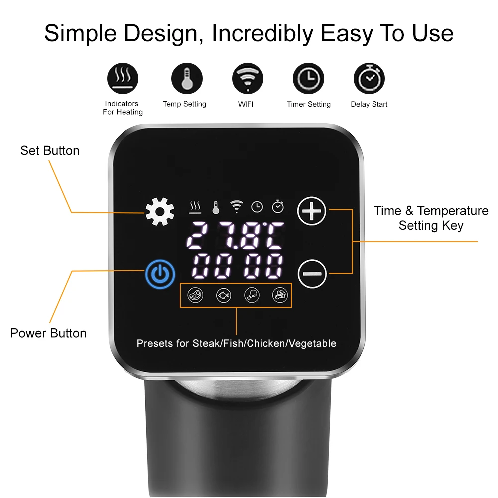 Máquina de cocción lenta Sous  - Sous Vide Immersion Circulator Wifi reseña y precio