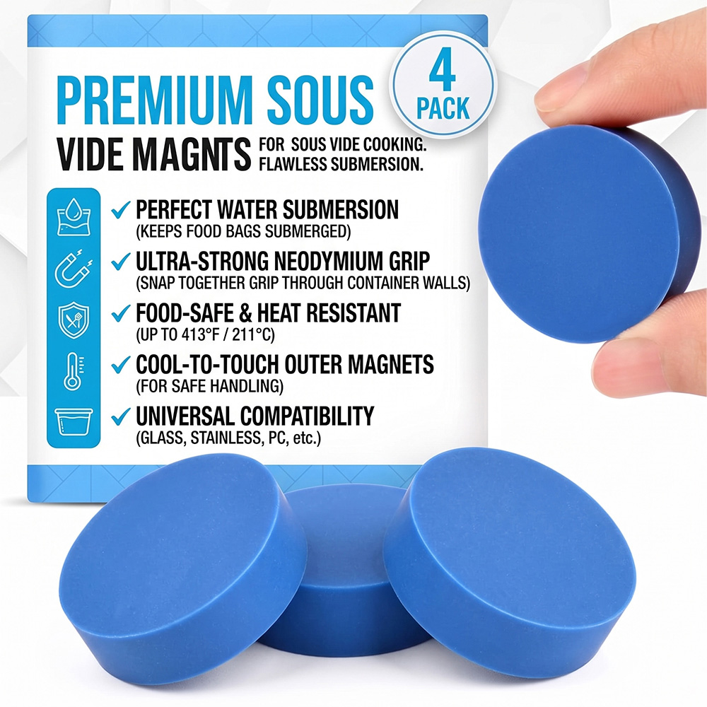 Paquete de 4 imanes azules par - Sous Vide Weights Food Grade reseña y precio