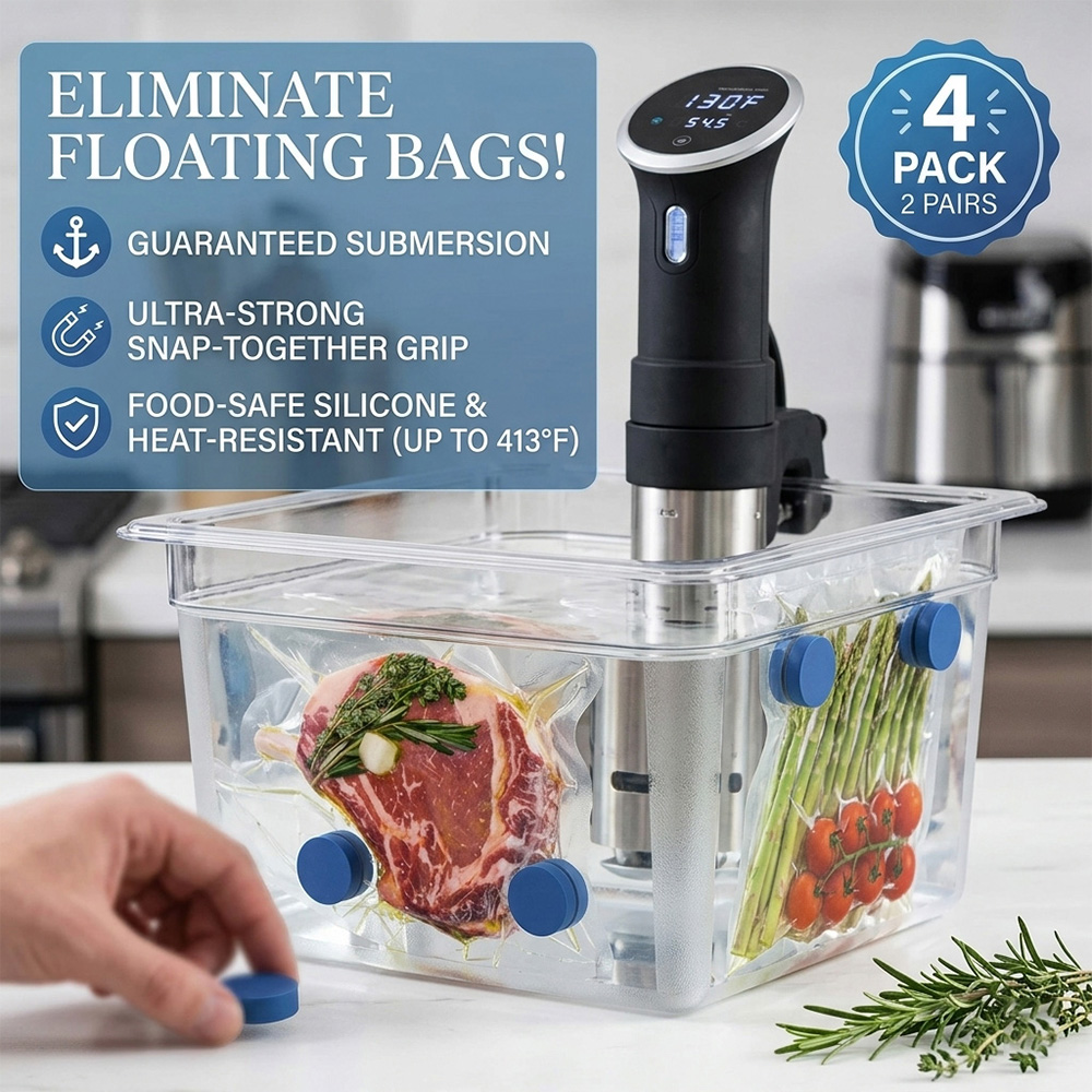 Paquete de 4 imanes azules par - Sous Vide Weights Food Grade reseña y precio